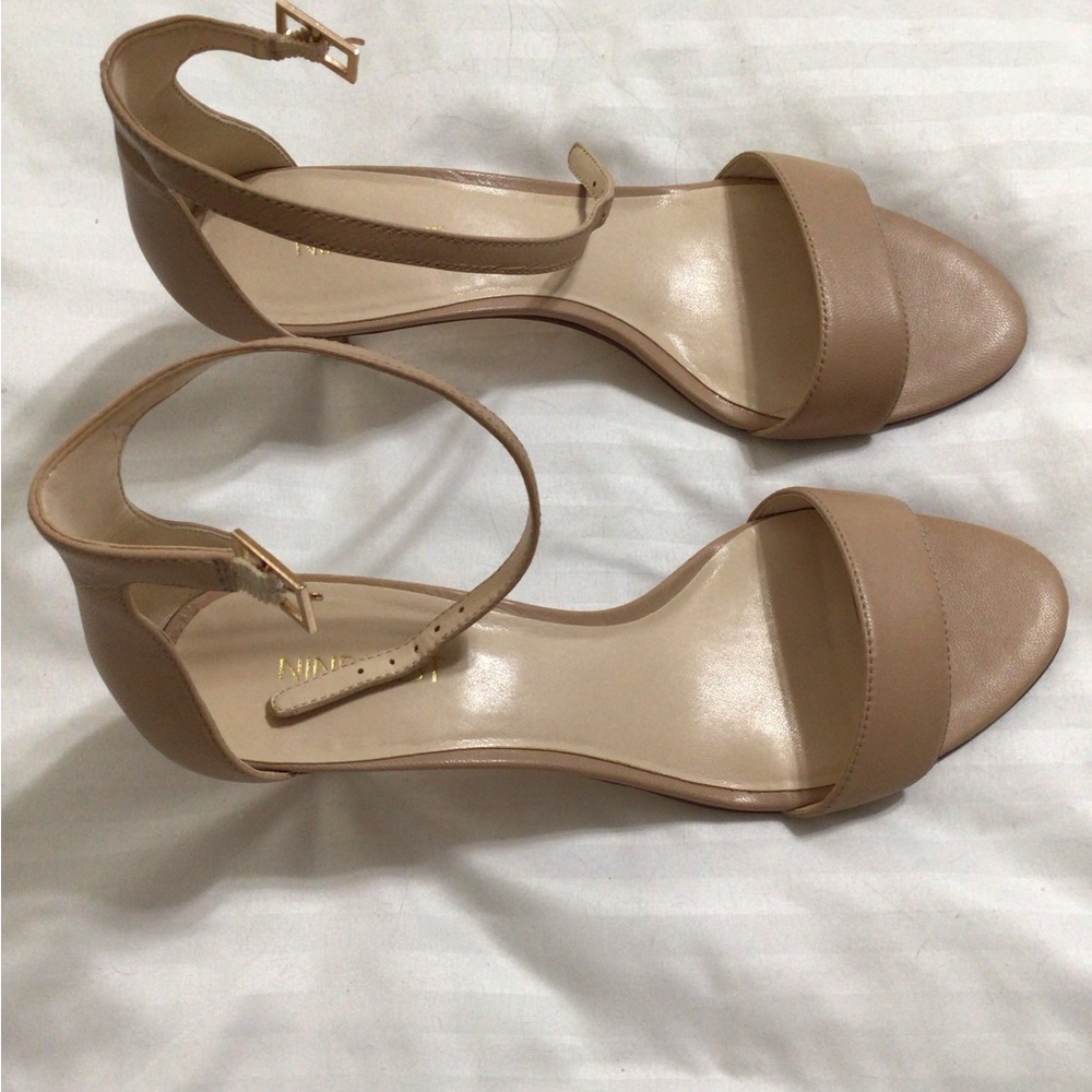 Nine West Beige Ankle Strap Sandals